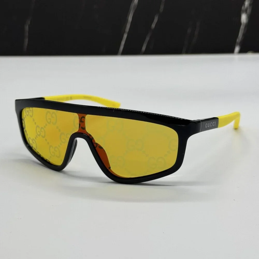 NEW GUCCI GG1736S 004 SHIELD YELLOW UNISEX SUNGLASSES GUCCI